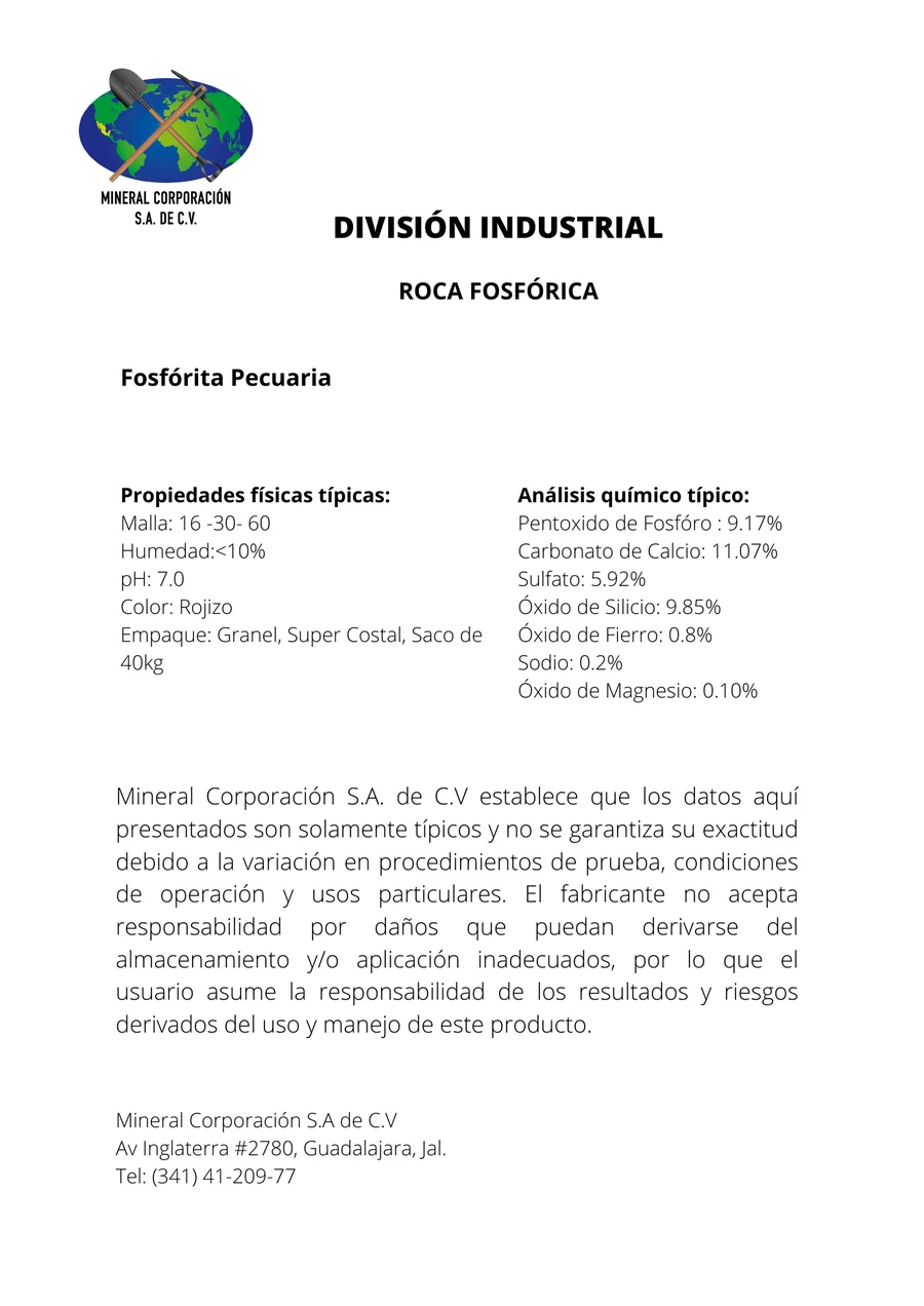 Vista previa ficha técnica Roca Fosfórica